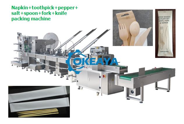 Automatic disposable cutlery packing machine